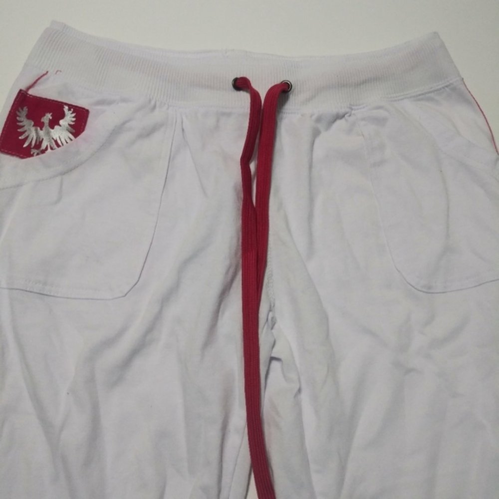 Sale White pink tie off capri "baseball style" - Picture 4 of 13
